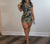 Camo Print Denim Bandage Sleeveless Skirts Two Piece Set